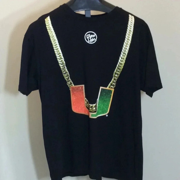 Dyme Lyfe University of Miami Gold Chain T-Shirt - Picture 3 of 4